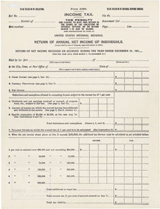 Taxes one hundred years ago